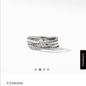 David Yurman X collection ring with diamonds